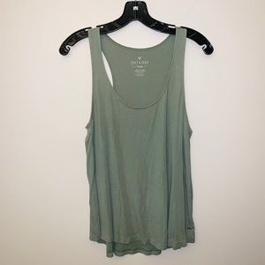 American Eagle Soft and Sexy flowy green tank top